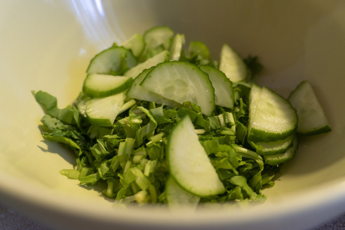 cucumber and parsley