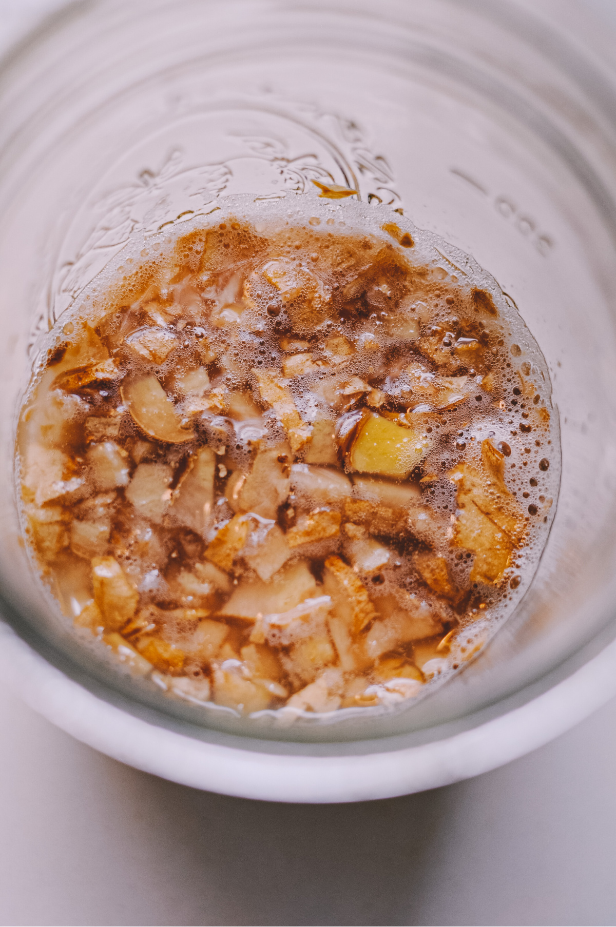 ginger bug in a jar fermenting