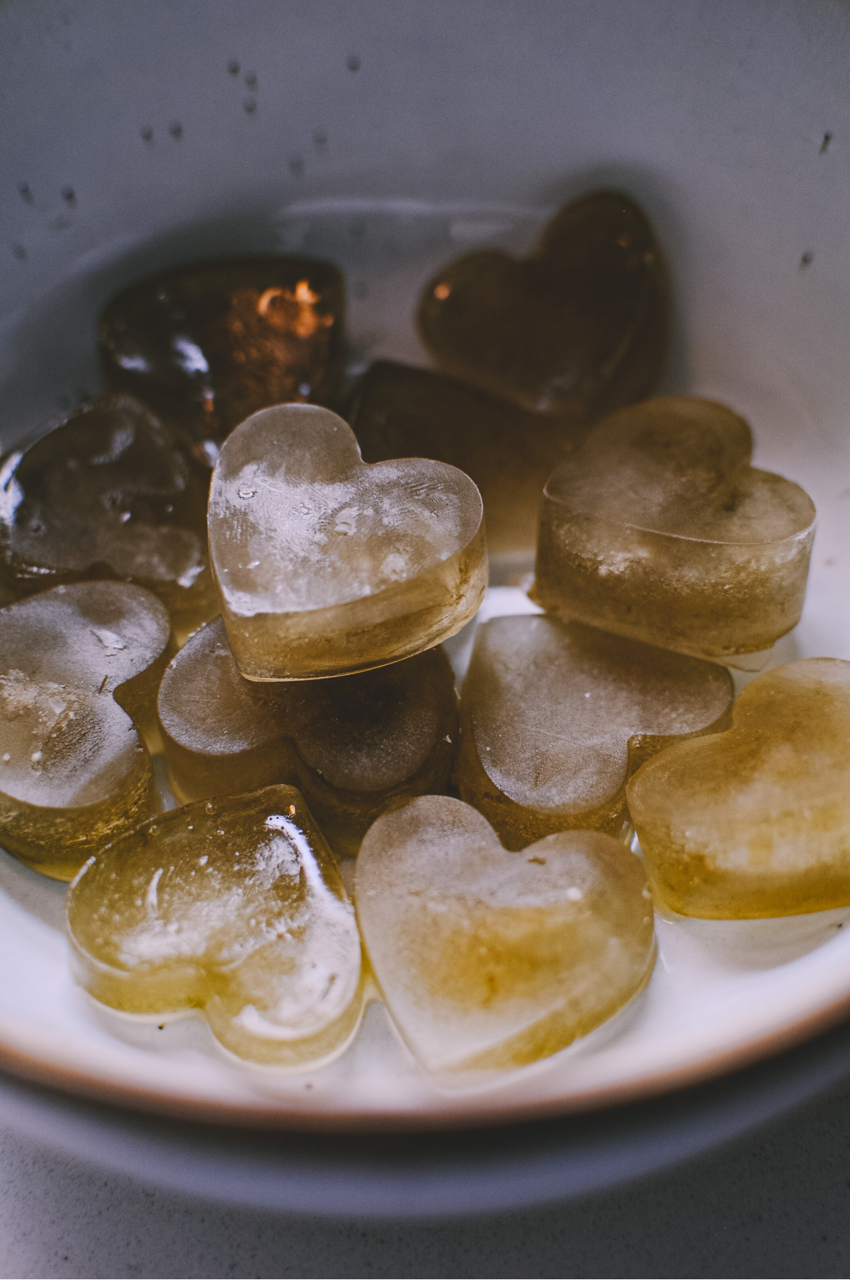 heart-shaped nettle infused ice cubes