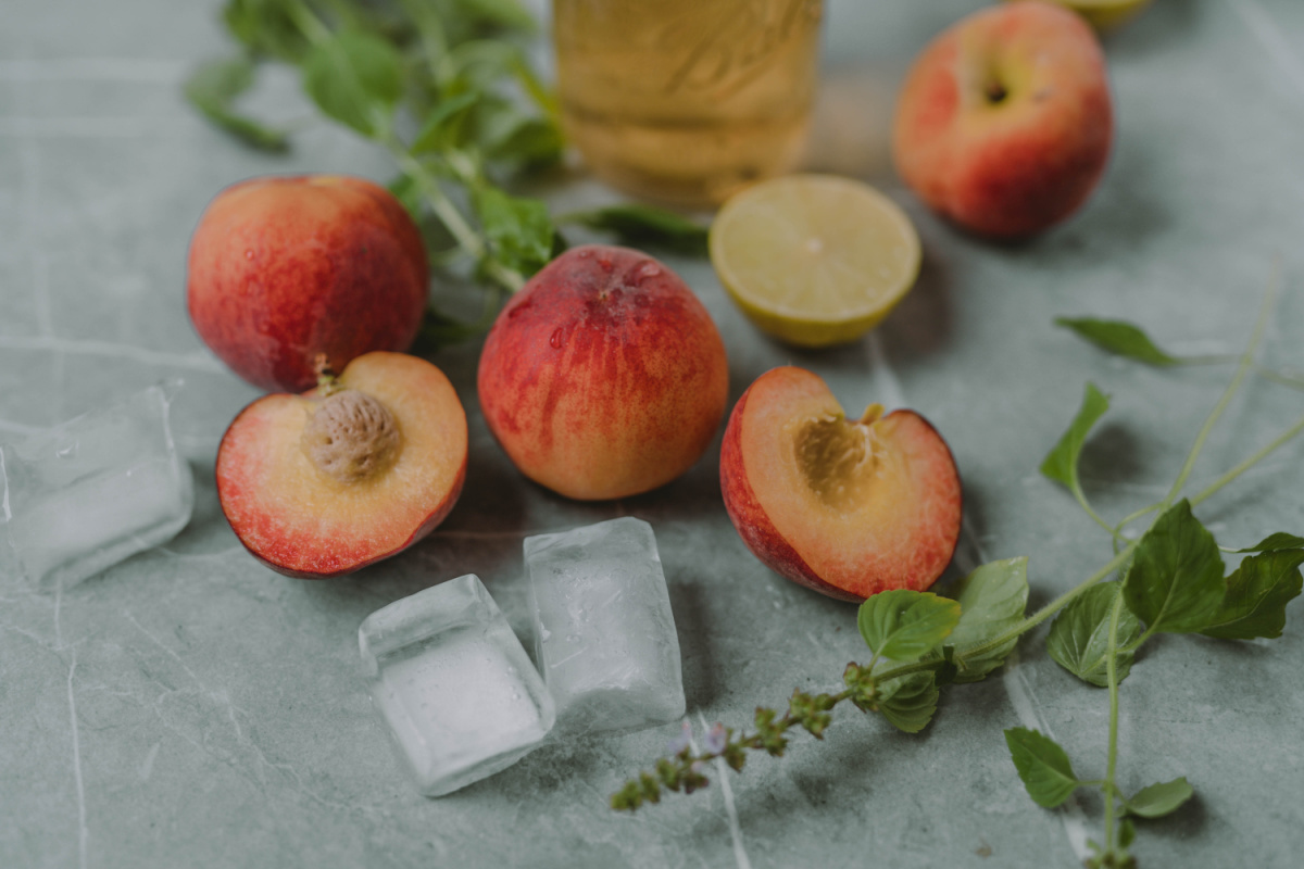 ingredients for holy-basil peach drink