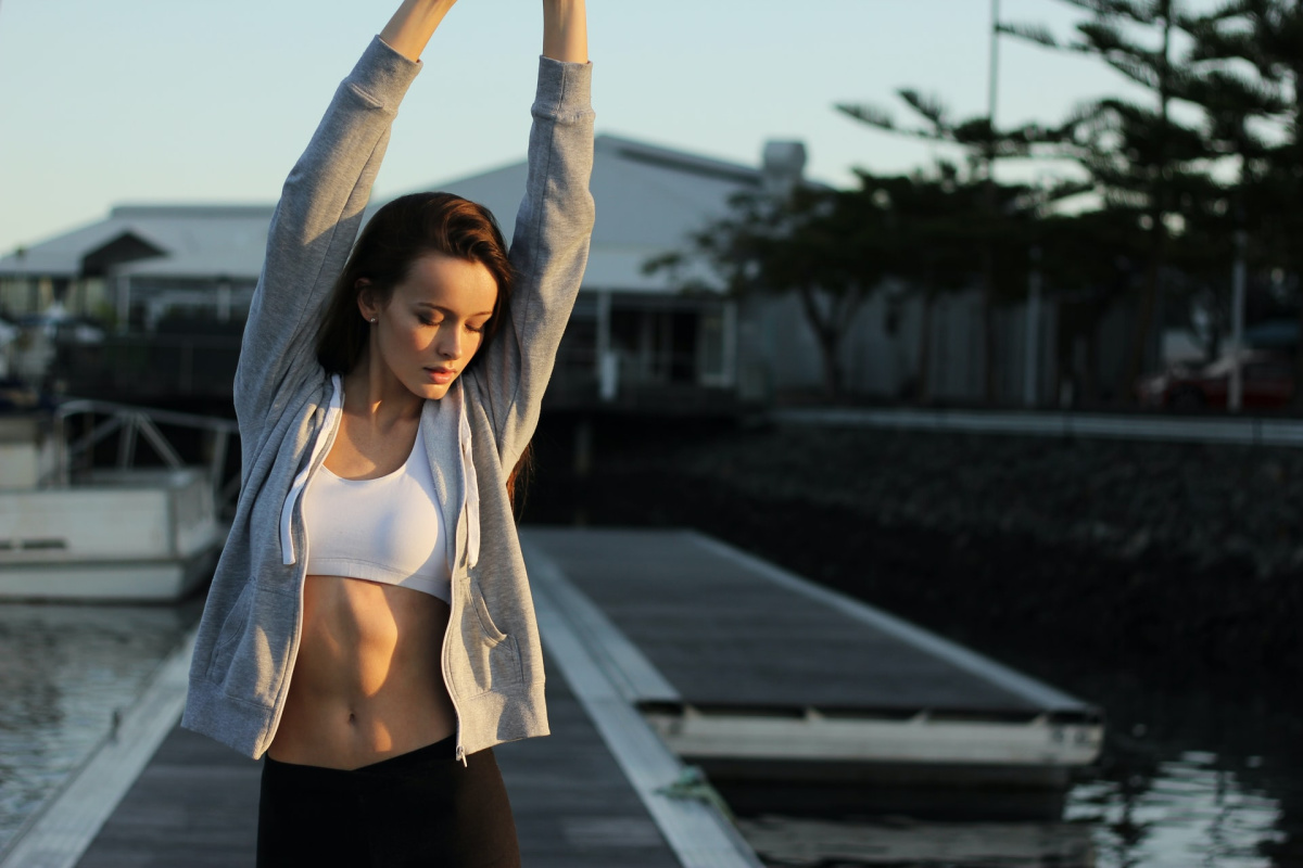 woman doing a stretch pose