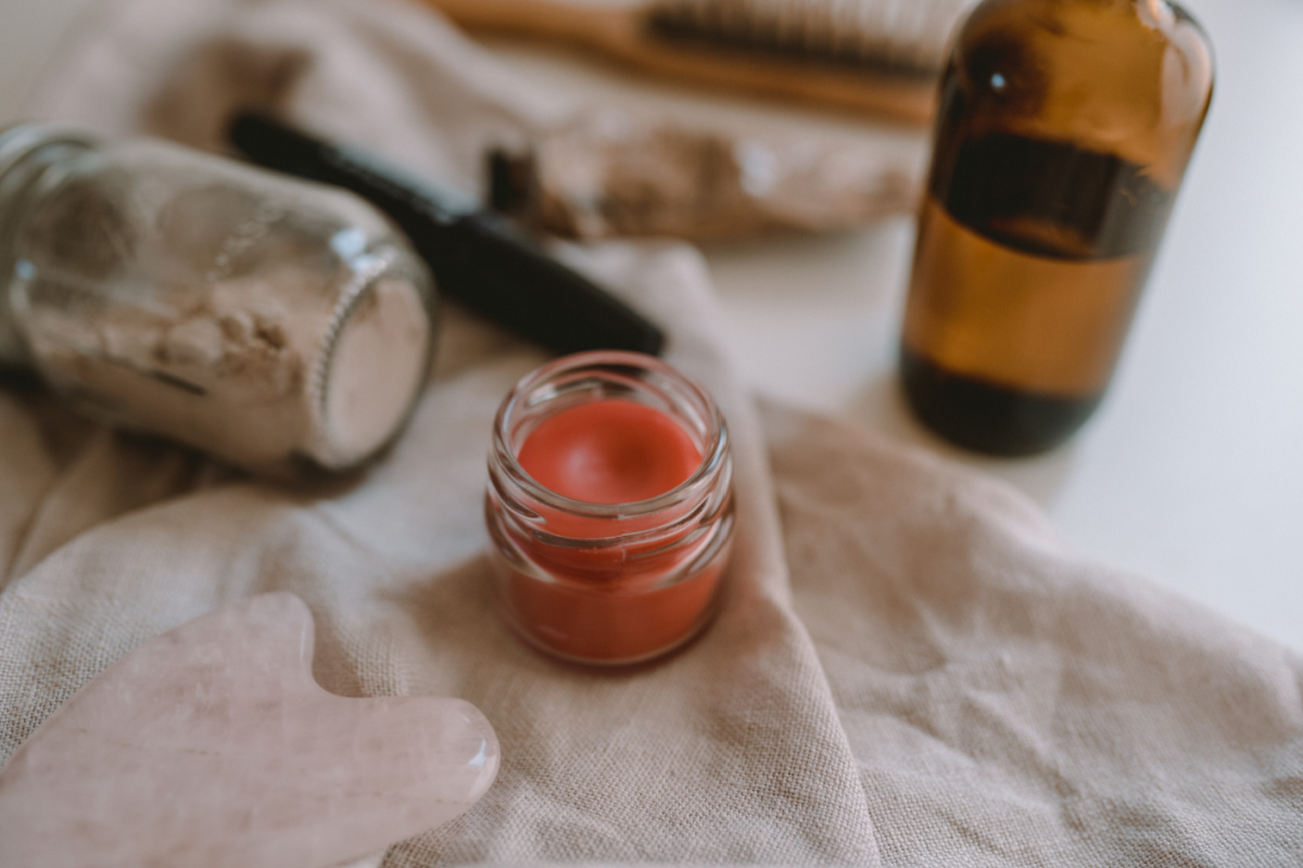 jar of tinted lip balm