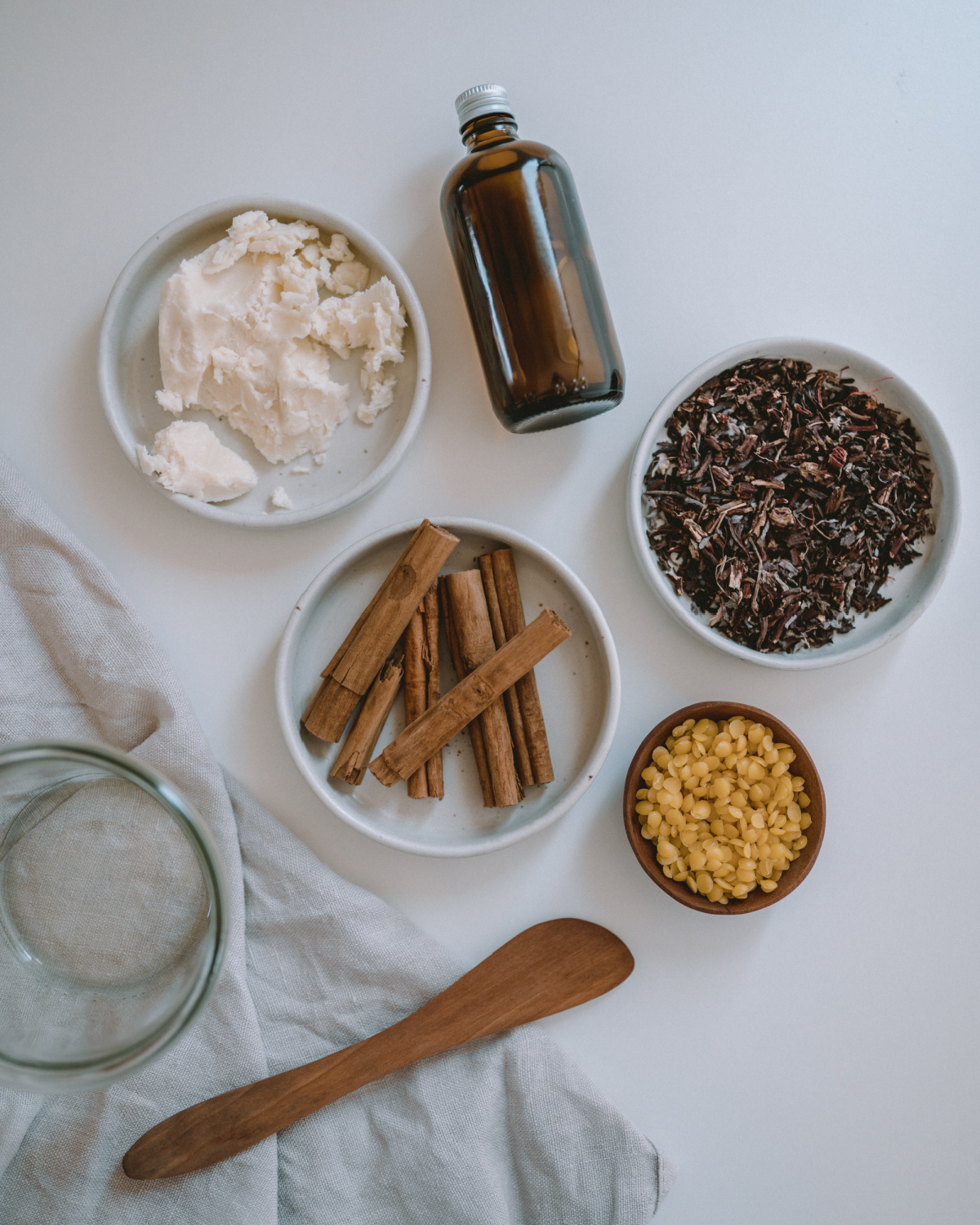 ingredients to make a homemade lip balm recipe