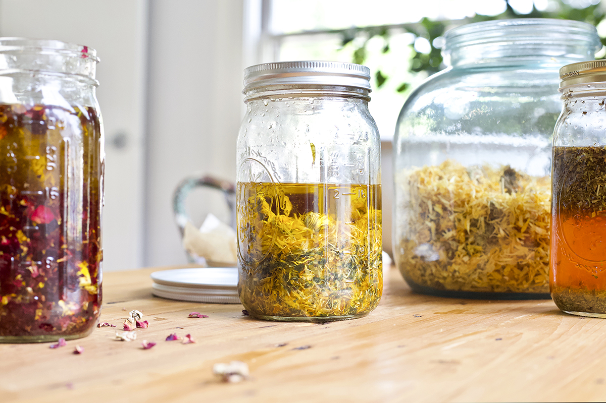 jars of herbal preparations