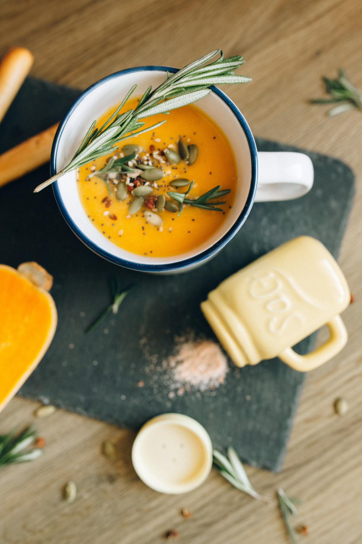 squash soup in a bowl