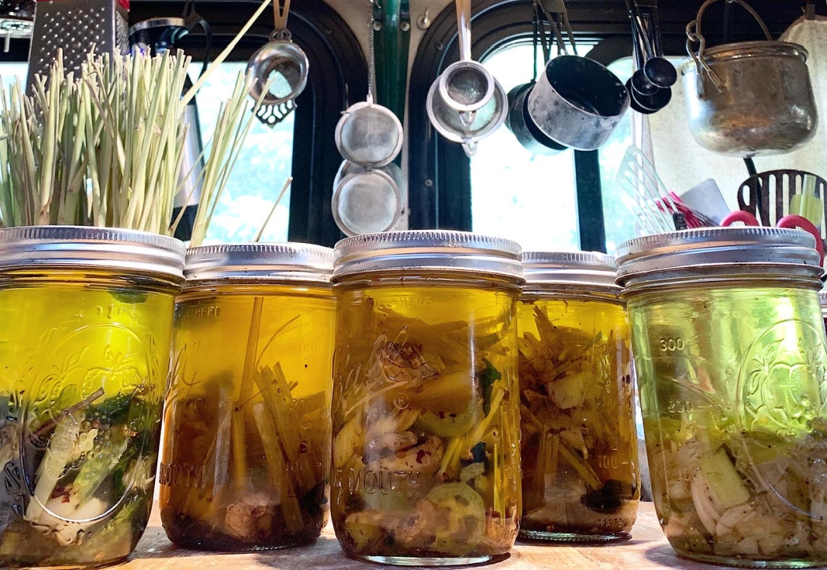 jars of herbal tinctures