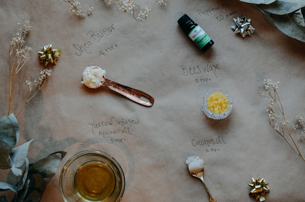 ingredients to make herbal chapstick