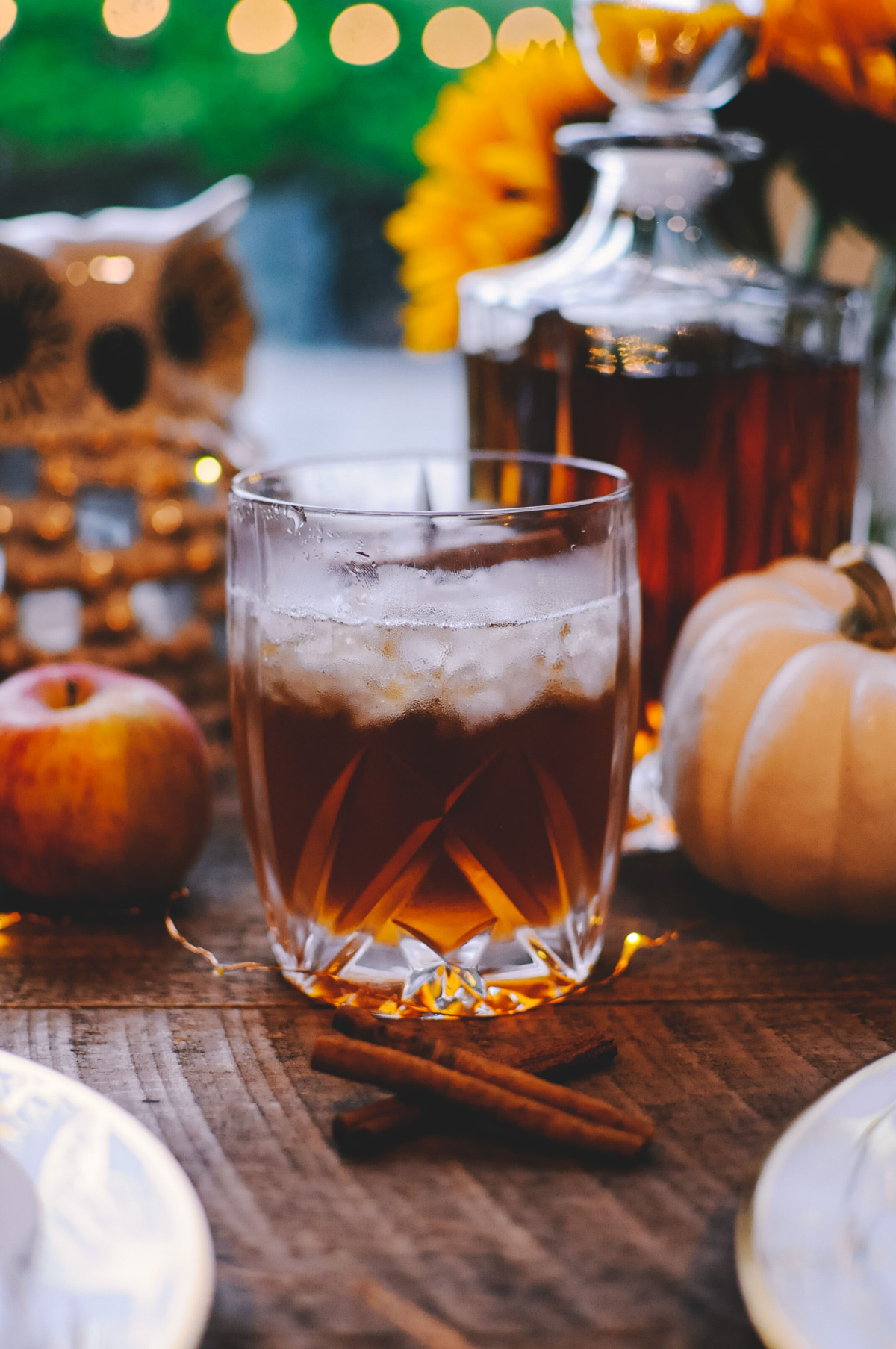 glass of spiced apple liqueur