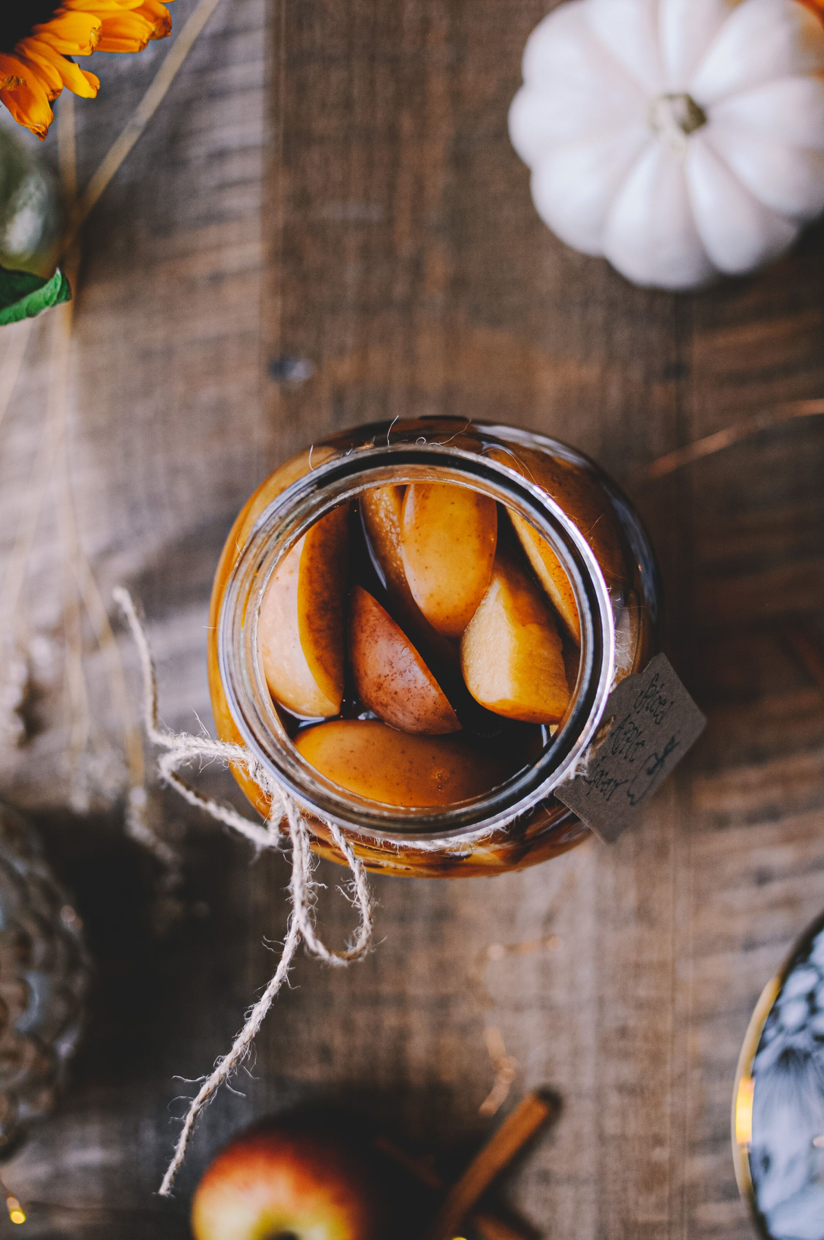 spiced apples in a jar