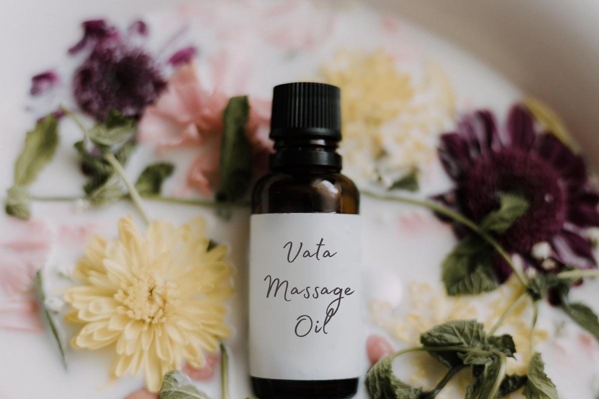 bottle of vata massage oil