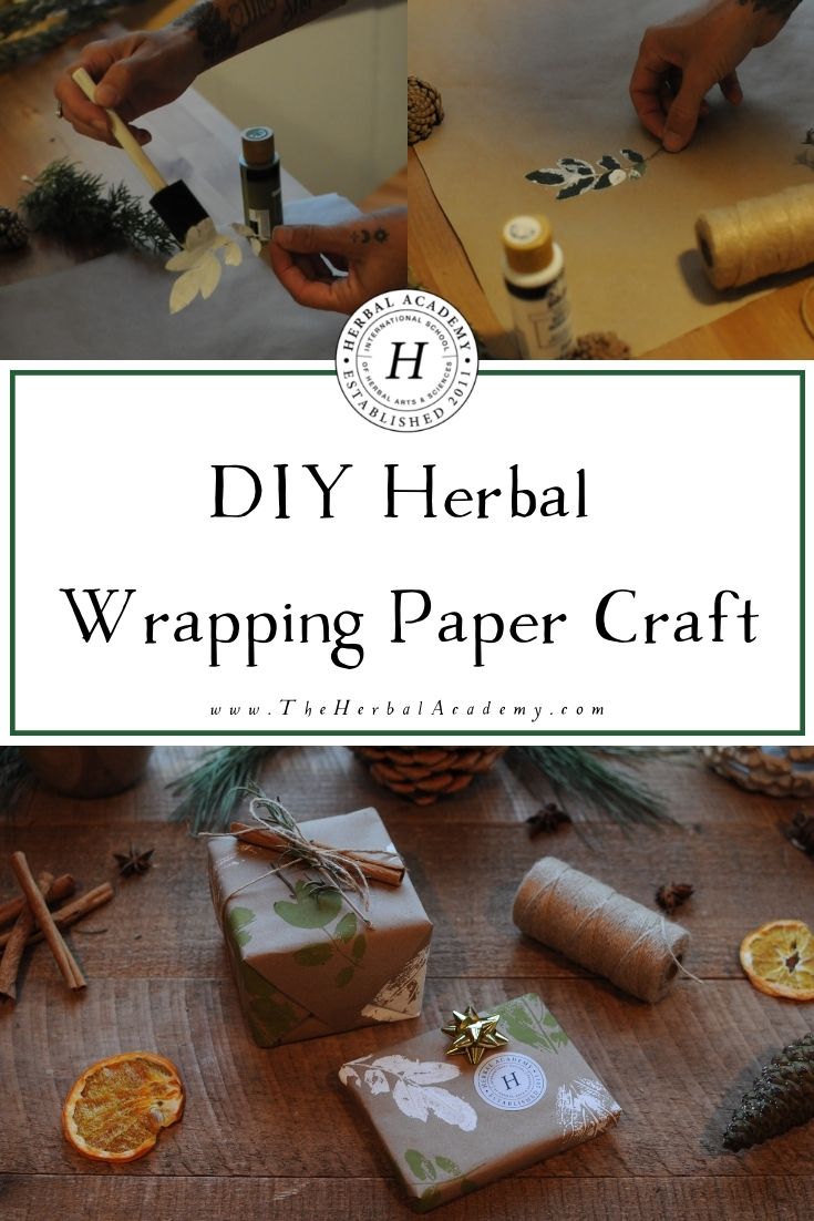 DIY Herbal Wrapping Paper Craft | Herbal Academy | This hand-crafted herbal wrapping paper will go perfectly with your special gifts to loved ones this holiday season.