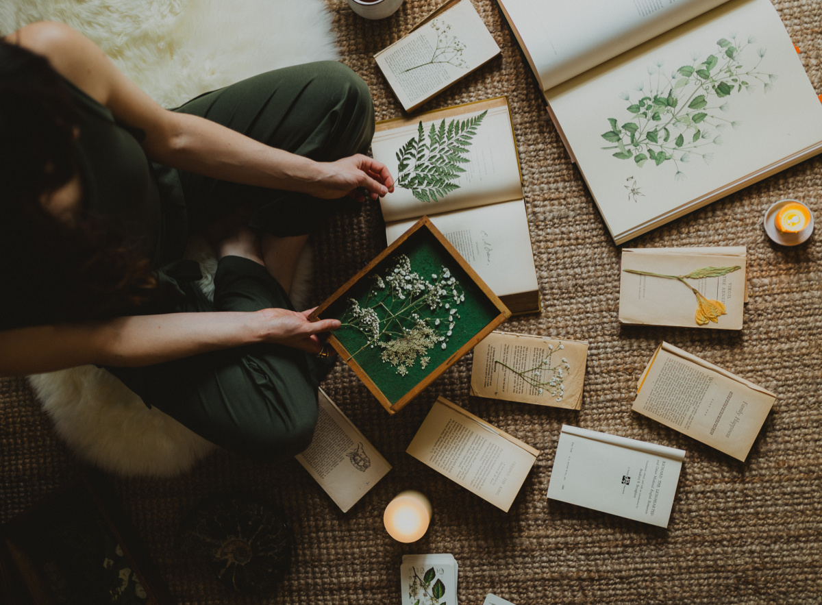 pressing flowers