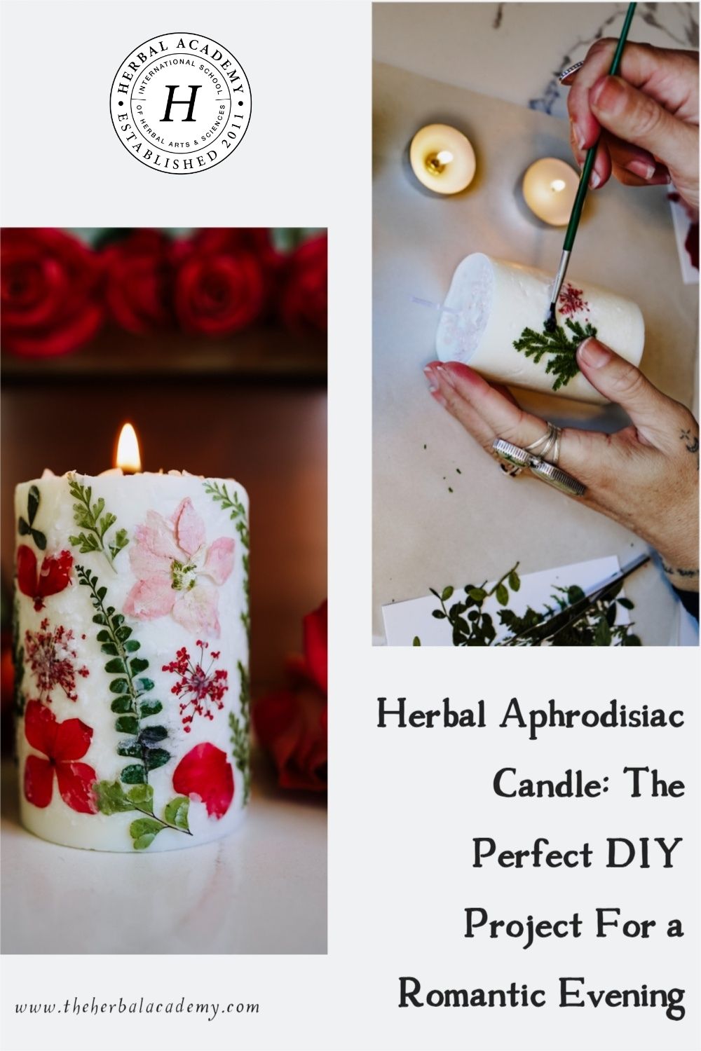 Herbal Aphrodisiac Candle: The Perfect DIY Project For a Romantic Evening | Herbal Academy | A DIY to try this February is an herbal aphrodisiac candle. Turn up the passion and light a fire with this handmade, sensually scented candle.