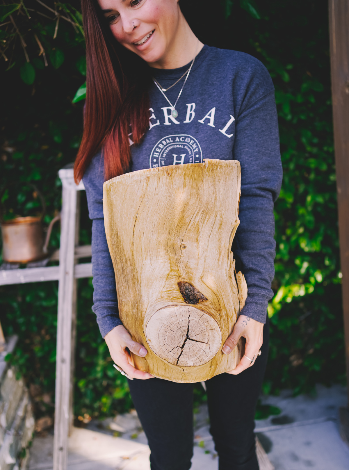 foraged stump for fairy garden