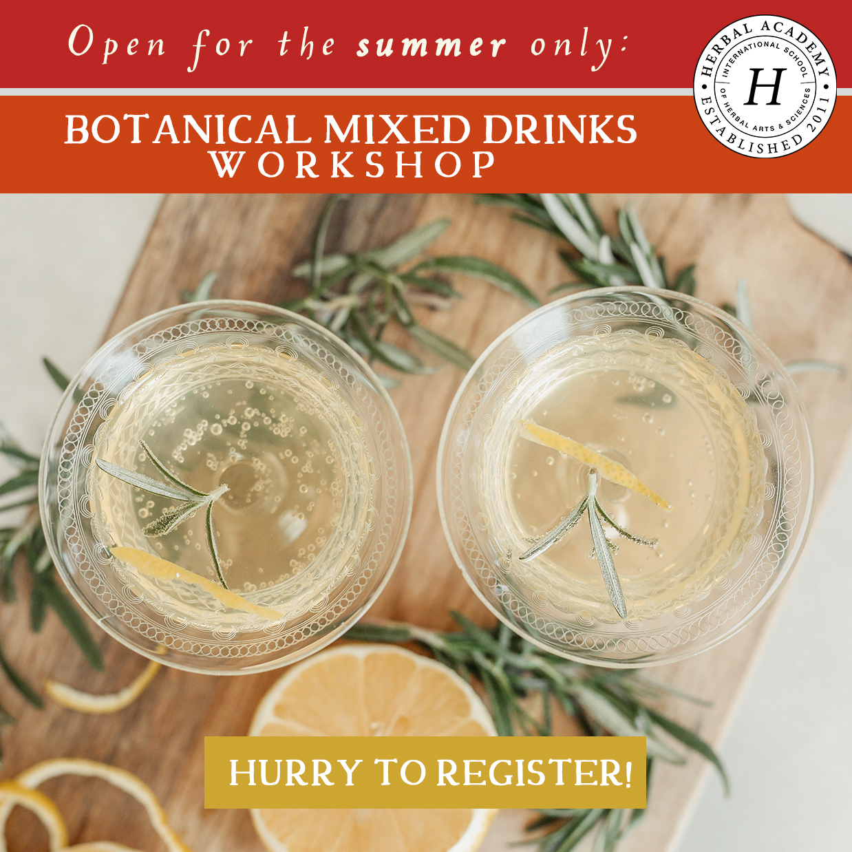 Enroll now in the Botanical Mixed Drinks Workshop!