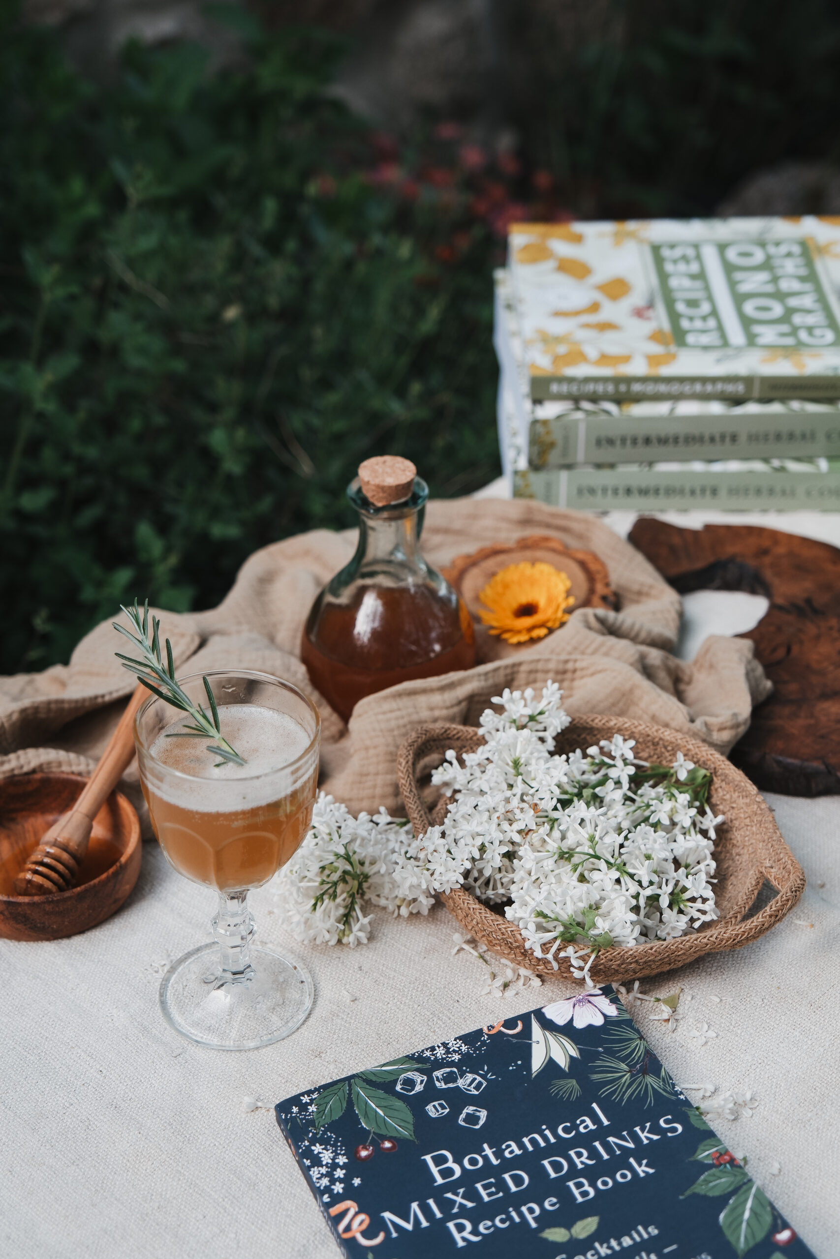 The Botanical Mixed Drinks Recipe Book - making a botanical shrub