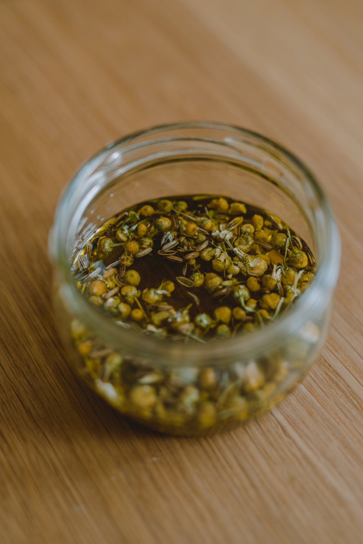 crampy belly oil infusing in a jar