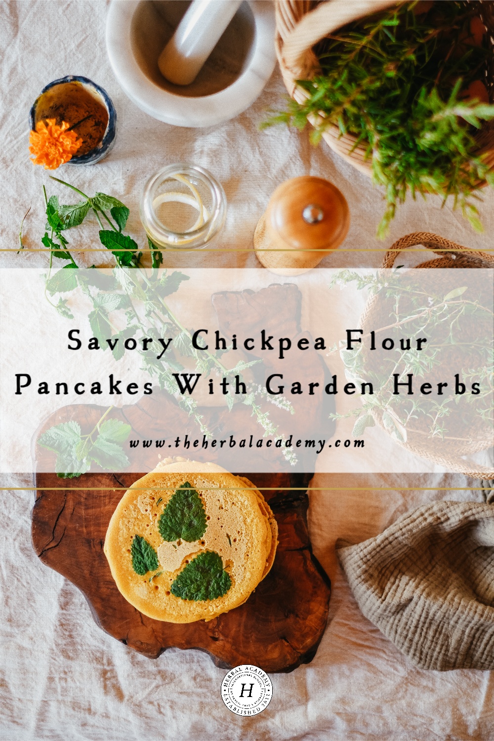 Savory Chickpea Flour Pancakes With Garden Herbs | Herbal Academy | Looking for a gluten-free, protein-rich, high-fiber alternative to pancakes? This chickpea flour pancake recipe may become a new favorite!