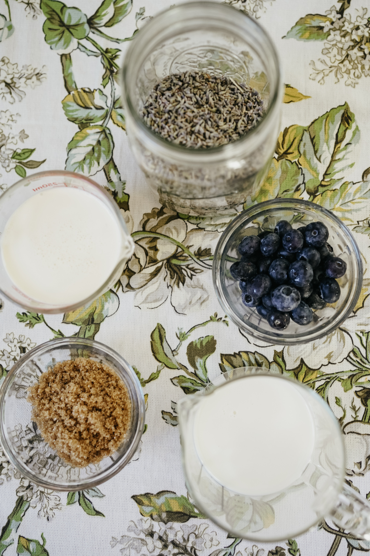 ingredients to make herbal homemade ice cream