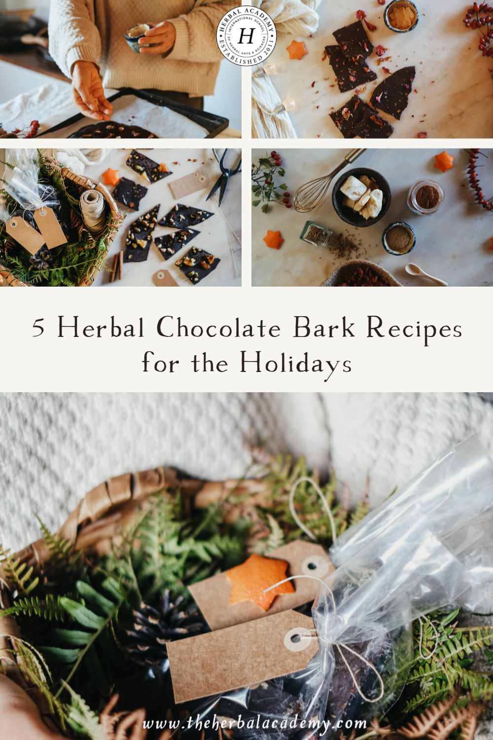 5 Herbal Chocolate Bark Recipes for the Holidays | Herbal Academy | These homemade chocolate bark recipes are delectable treats you can make and keep on hand to give throughout the holiday season.