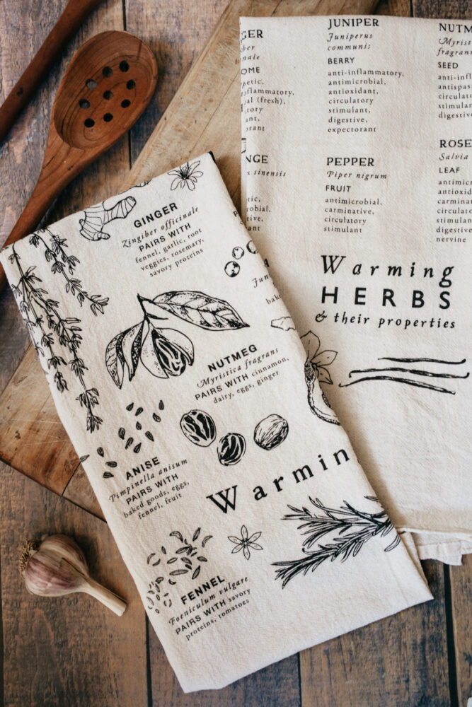 Warming Herbs Tea Towels (Set of 2) Herbal Academy