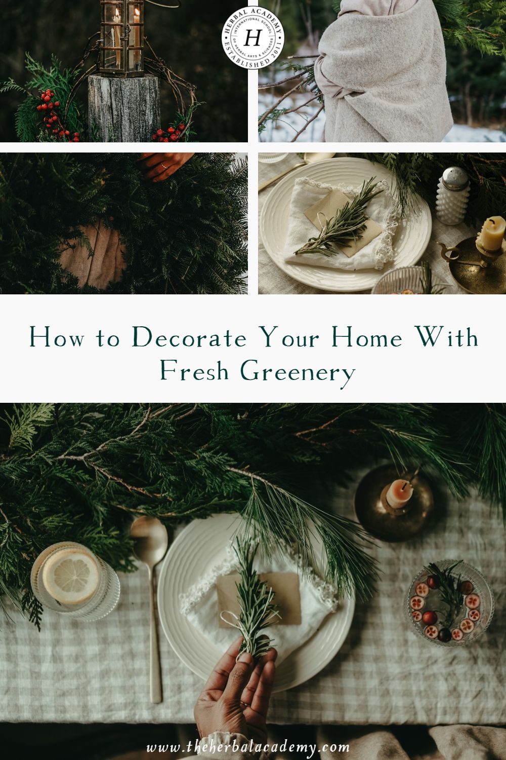 How to Decorate Your Home With Fresh Greenery | Herbal Academy | Decorating with fresh greenery creates a festive atmosphere that will make you feel like there’s no place like home for the holidays.