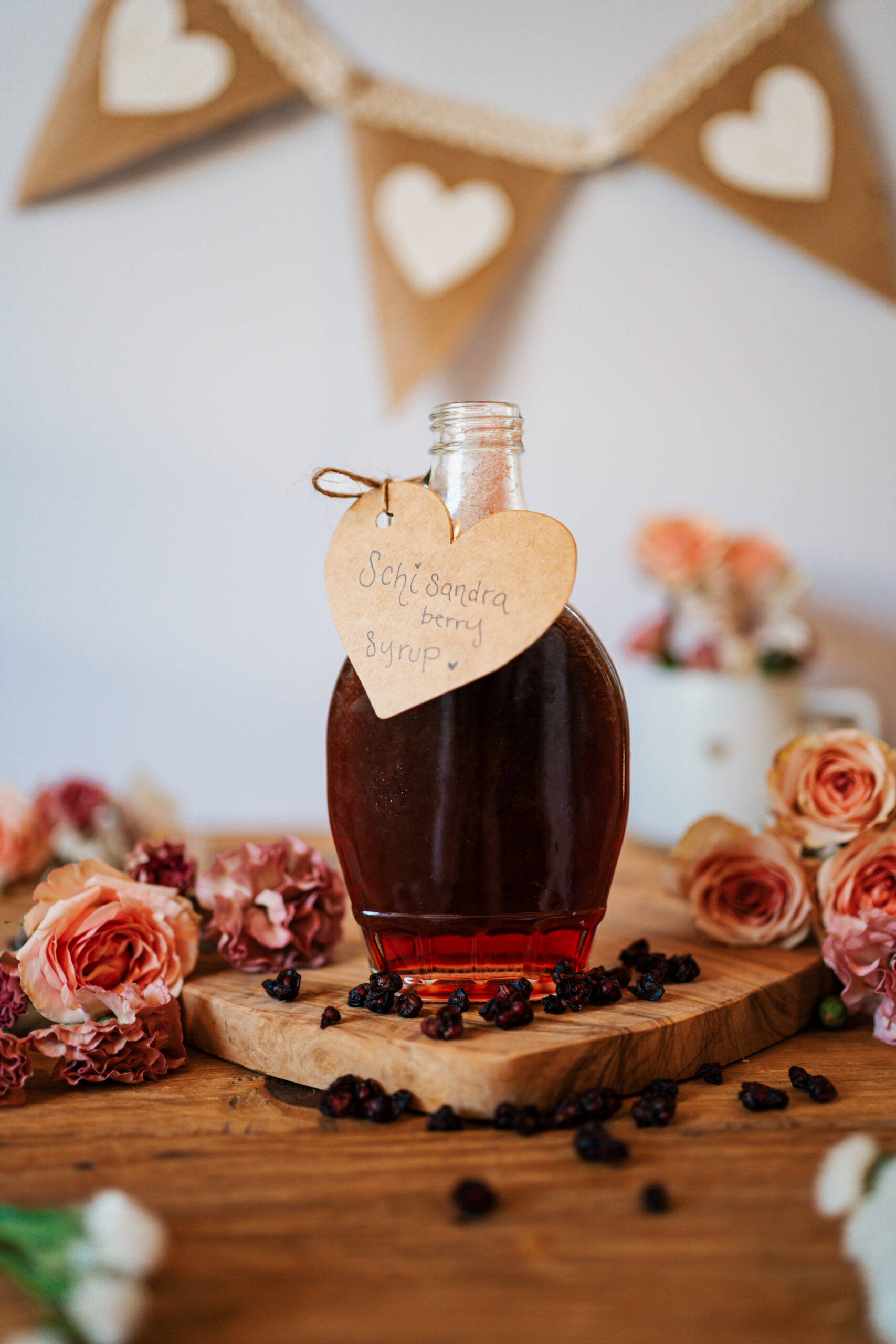 schisandra berry syrup in a bottle