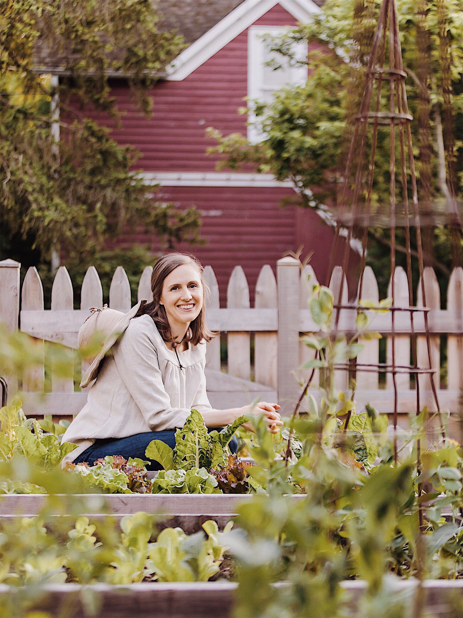 Julie Watkins in her garden