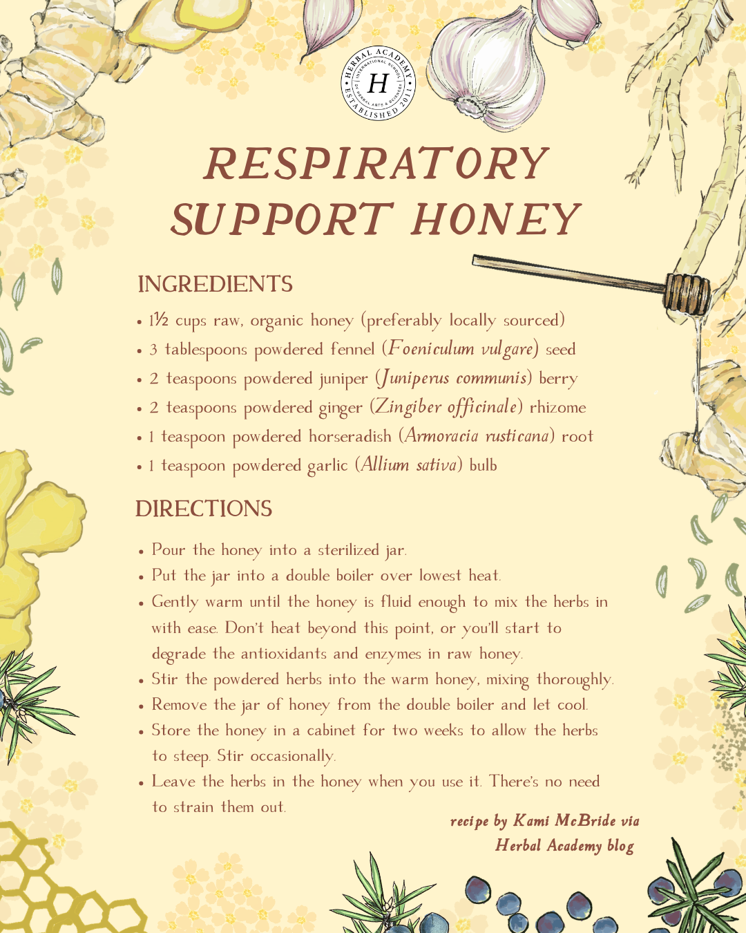 Respiratory Support Honey Recipe by Herbal Academy