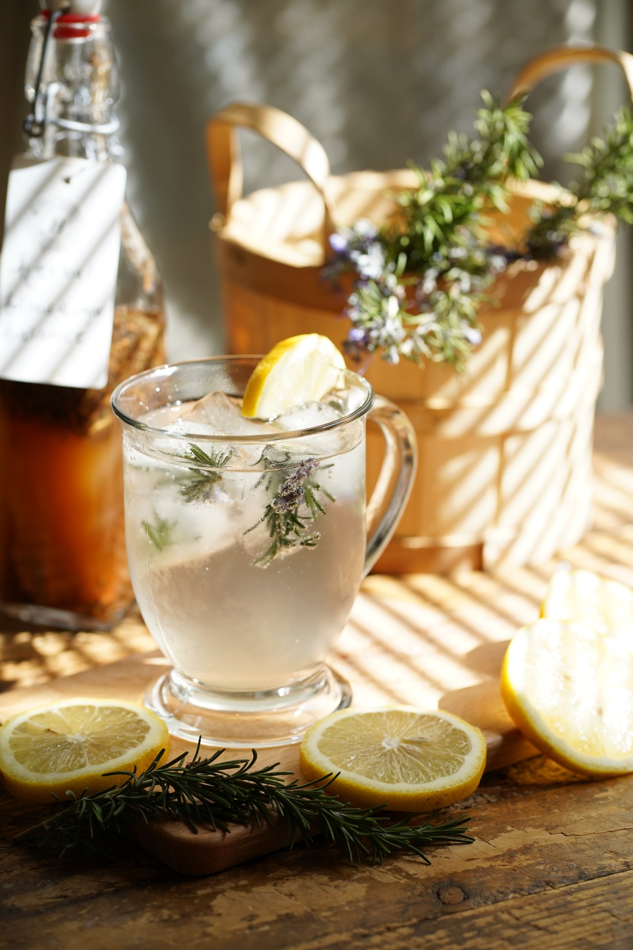 glass of water with herbal blood sugar balance 