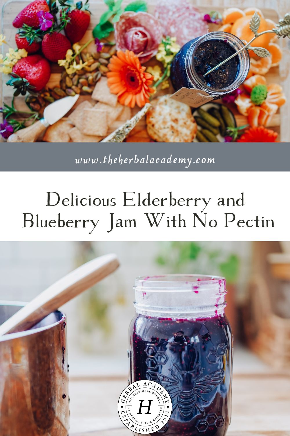 Delicious Elderberry and Blueberry Jam With No Pectin | Herbal Academy | As a delicious superfood, elderberry and blueberry jam is a great herbal recipe to try. This jam recipe is super easy and needs no pectin!