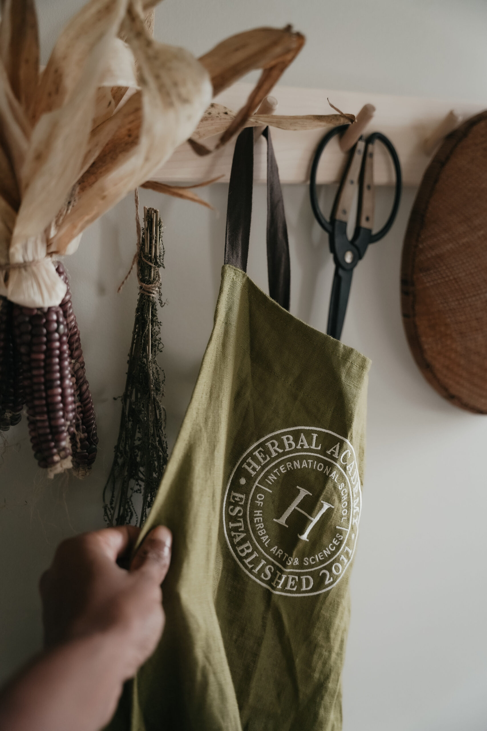 Earthy Green Apron for herbalists - by Herbal Academy