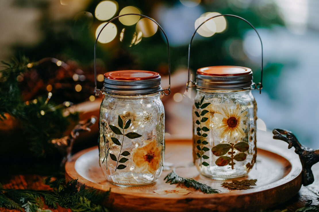 Make a Beautiful Winter Lantern With Pressed Flowers to Celebrate the Winter Solstice by Herbal Academy