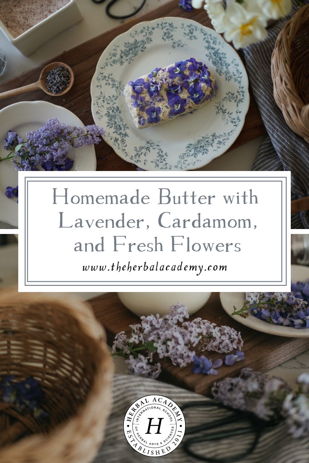 Homemade Butter with Lavender, Cardamom, and Fresh Flowers | Herbal Academy | Here’s how to make homemade butter from heavy whipping cream, complete with the flavorful accents of lavender and cardamom.