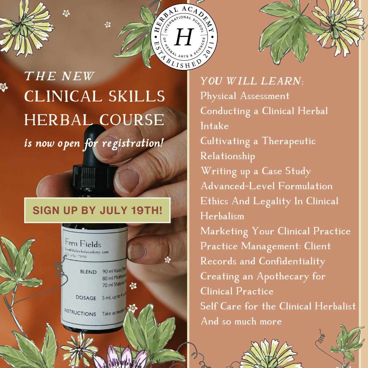 Enroll Now in the New Clinical Skills Herbal Course!