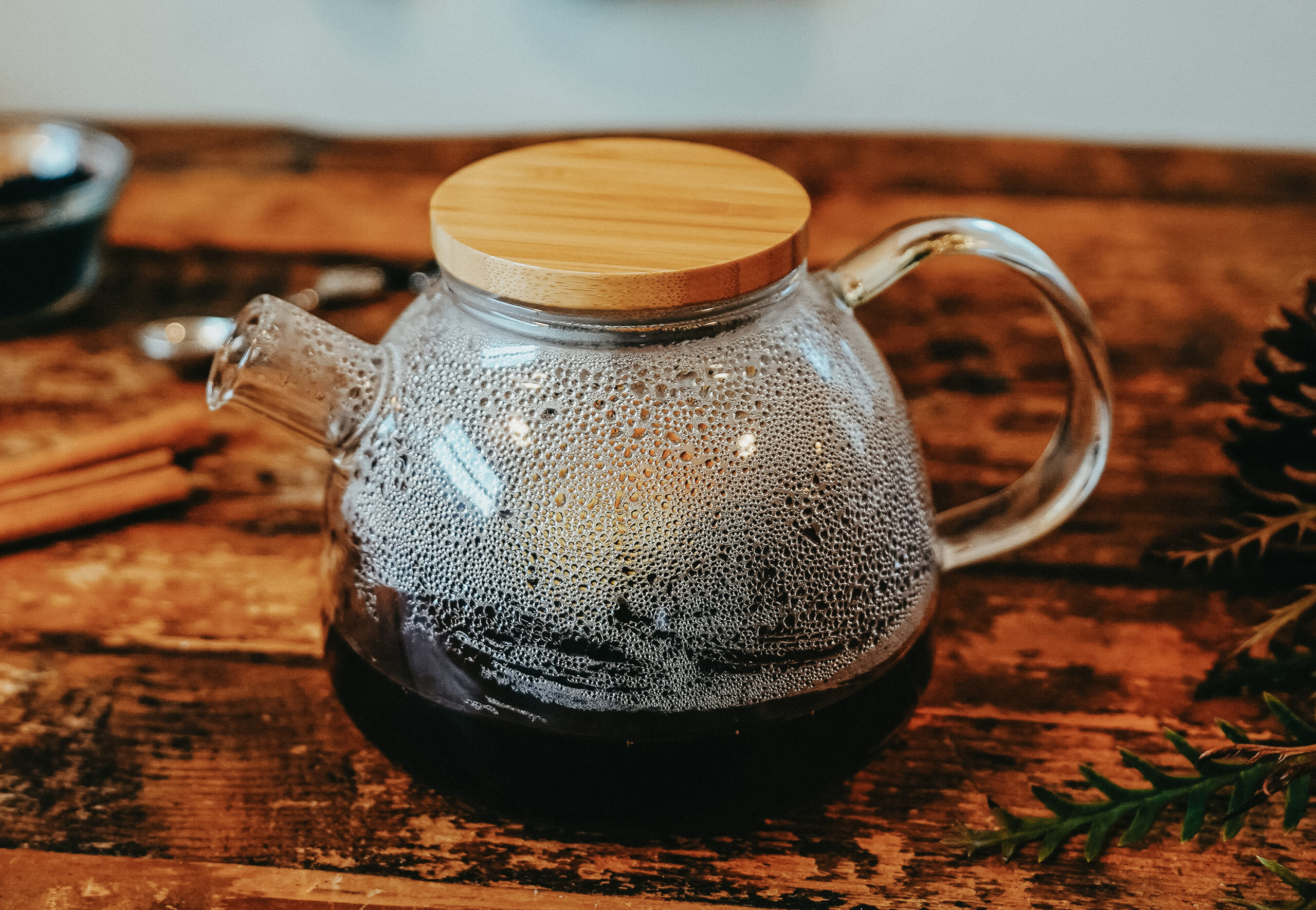 glass pot of tea