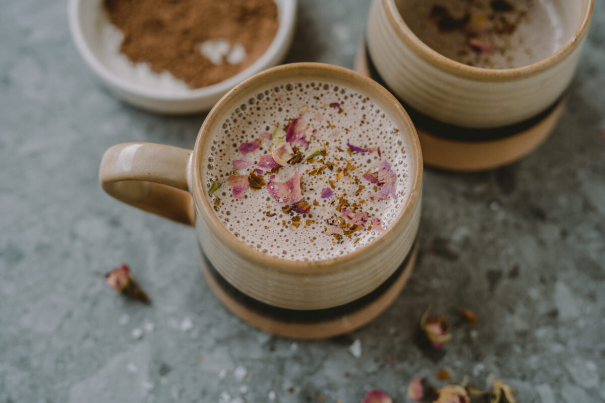 mugs of hot cocao