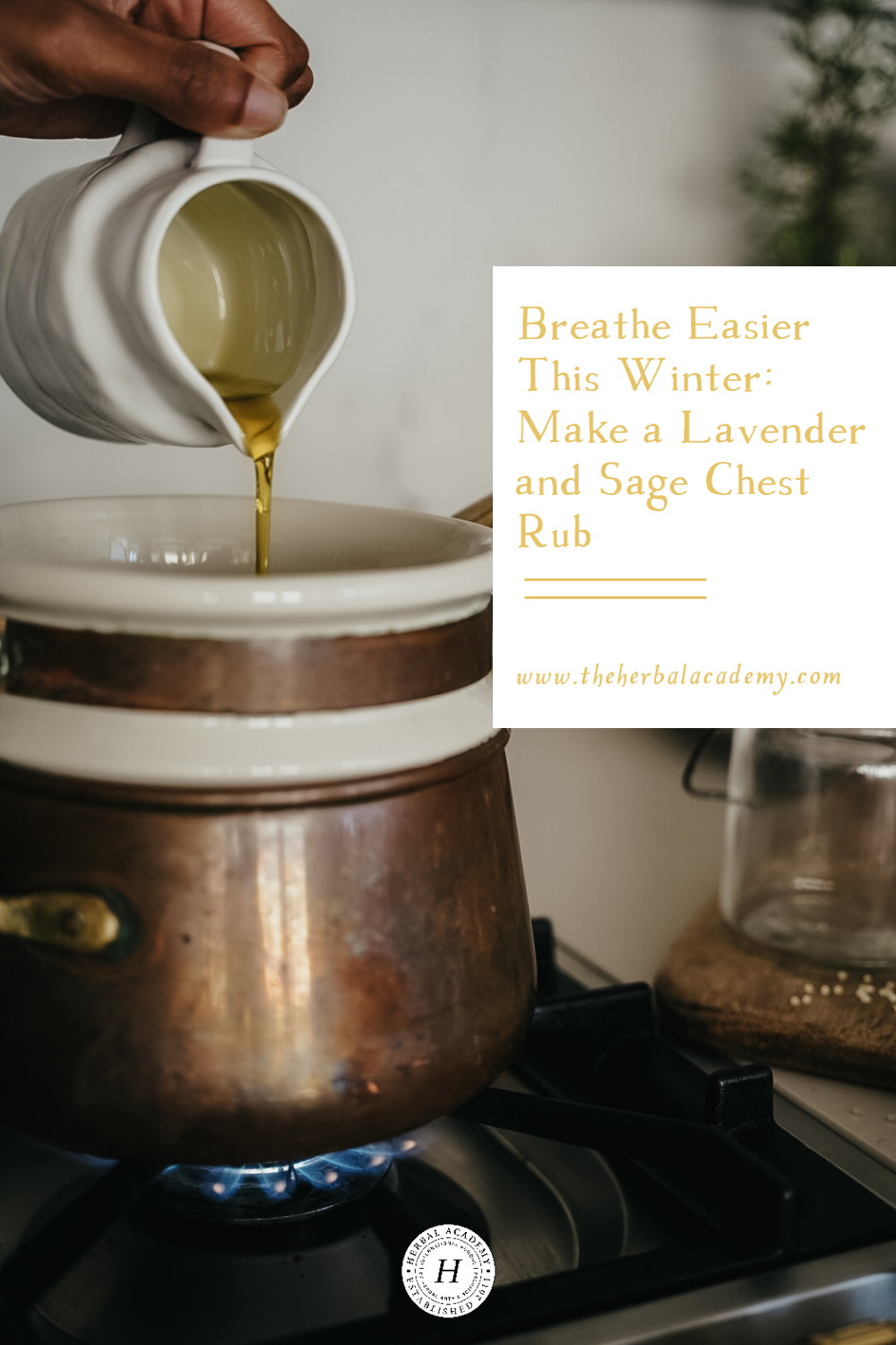 Breathe Easier This Winter: Make This Lavender and Sage Chest Rub Recipe | Herbal Academy | This chest rub recipe soothes sinus inflammation along with offering a calming, comforting floral and woodsy scent.