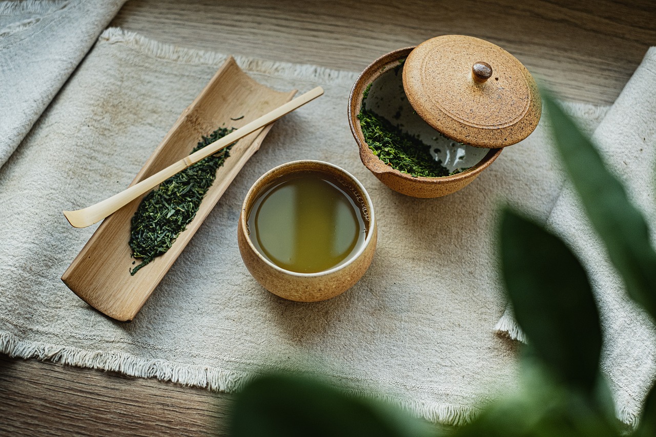 supplies for making green tea