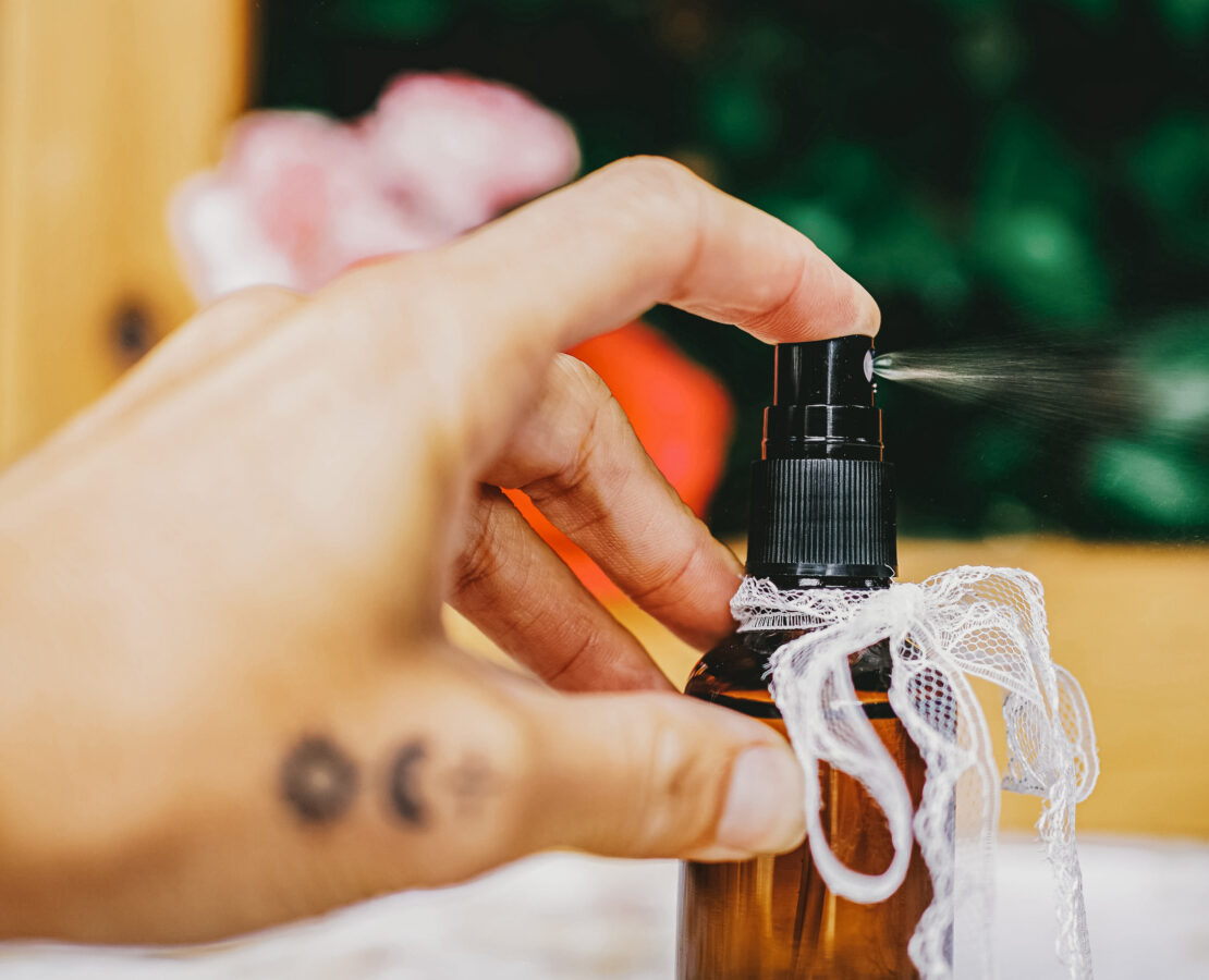 cooling body spray with rose and peppermint essential oil by Herbal Academy