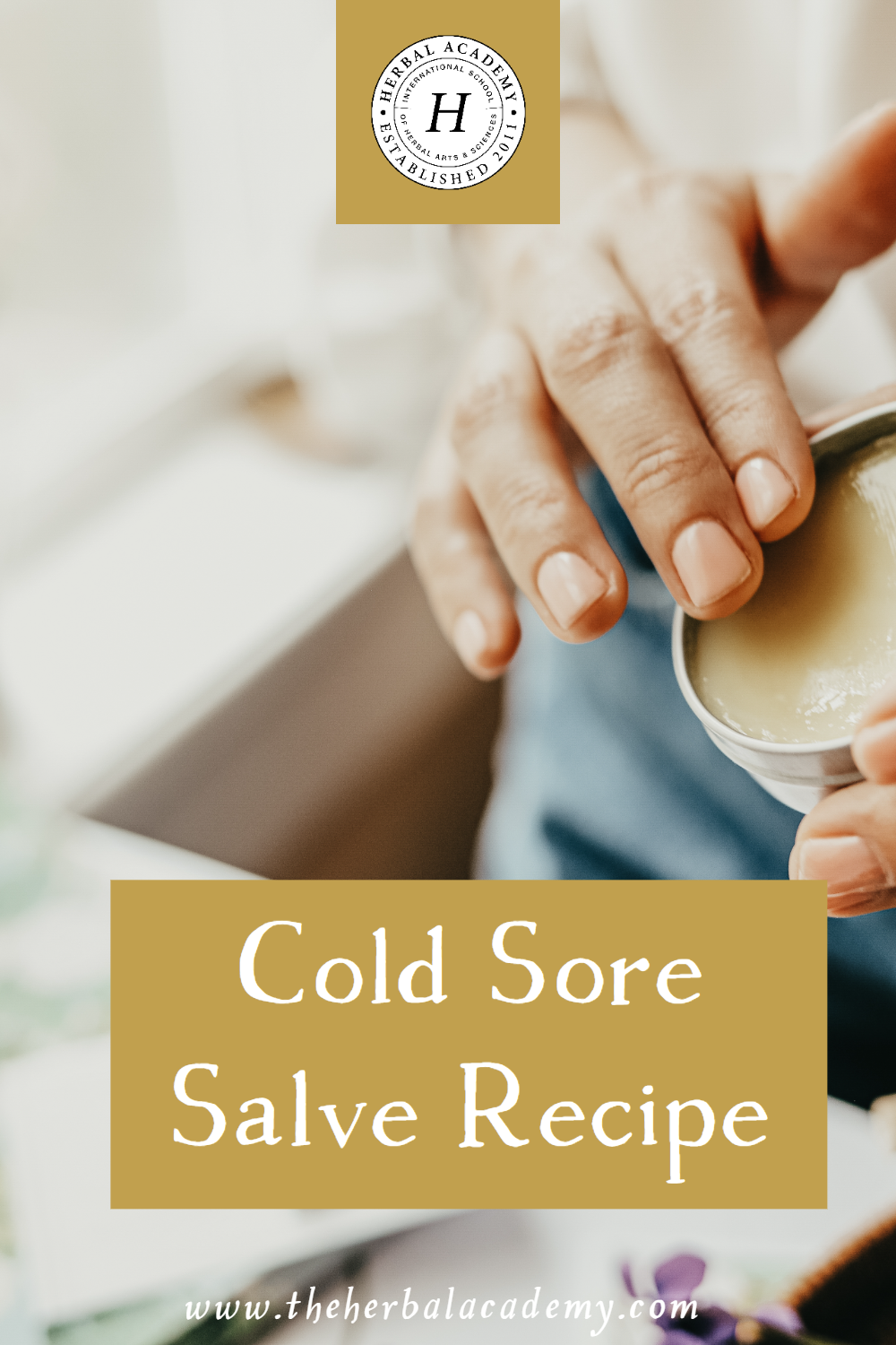This cold sore salve recipe contains herbs like lemon balm, St. John’s wort, and hyssop to help ease the discomfort of a cold sore (HSV).