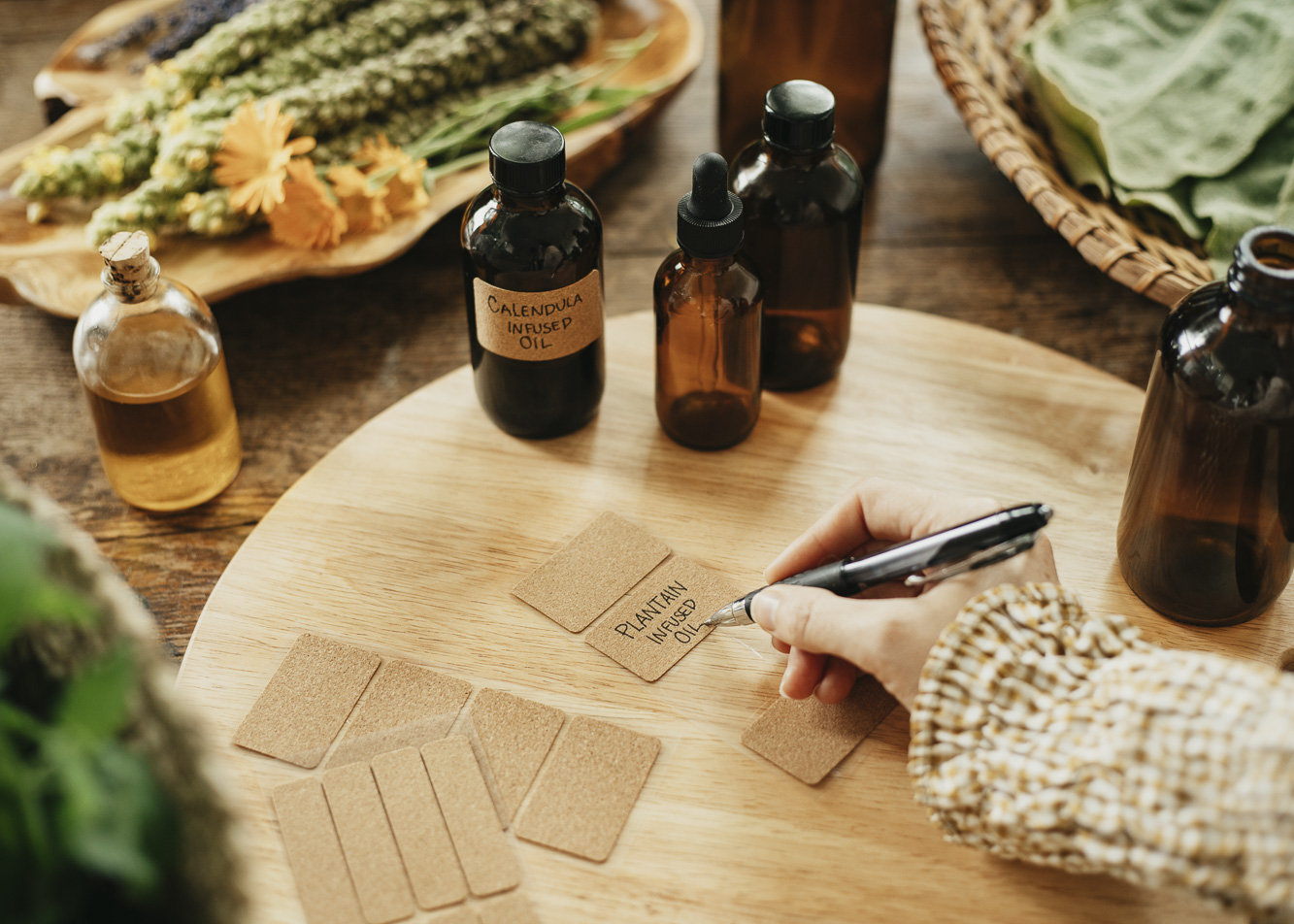 Labeling herbal oils - Herbal Academy's Herbal Oils Course