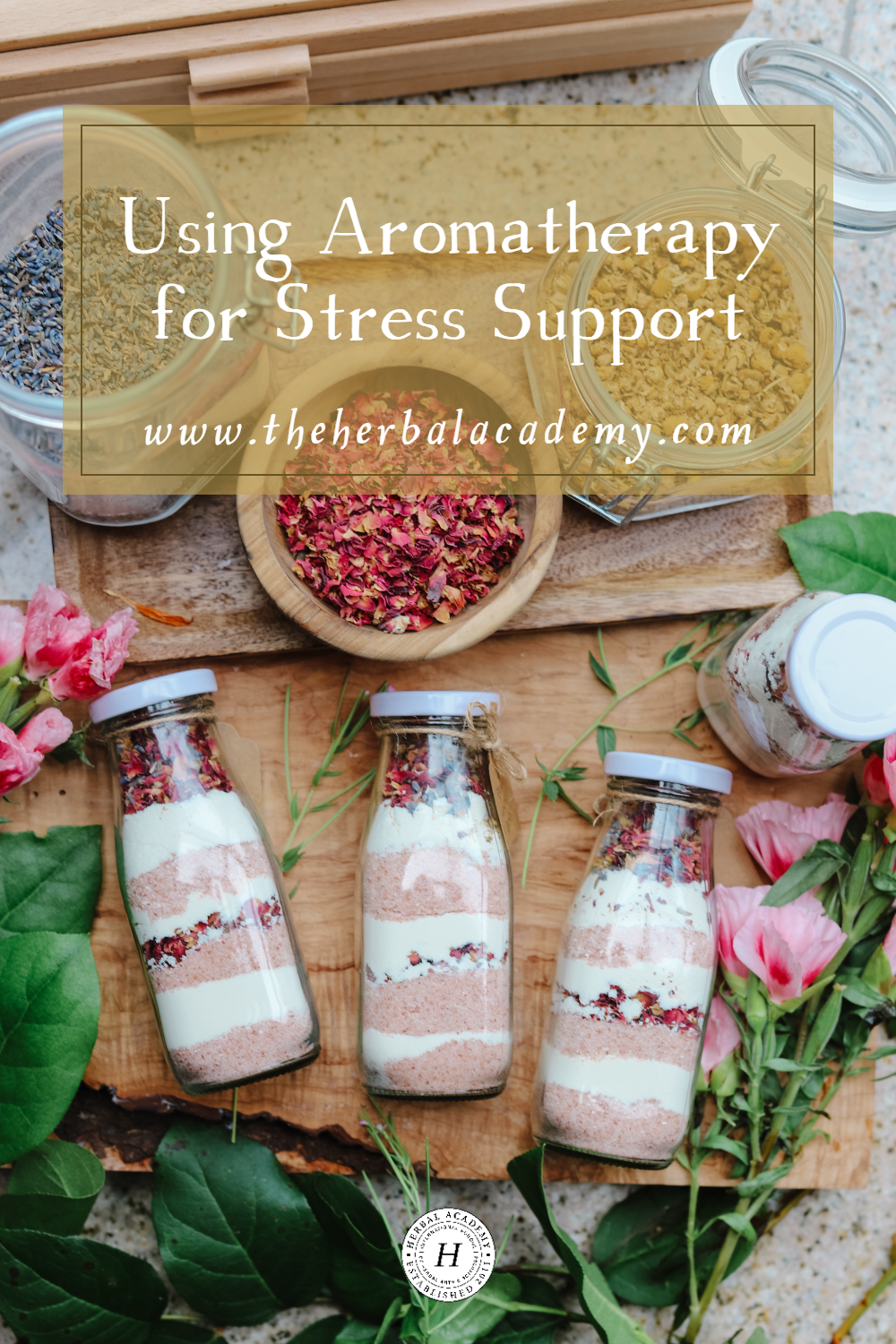 Using aromatherapy for stress support, like in this milk bath recipe, is beneficial for conditions where calming the skin is essential.
