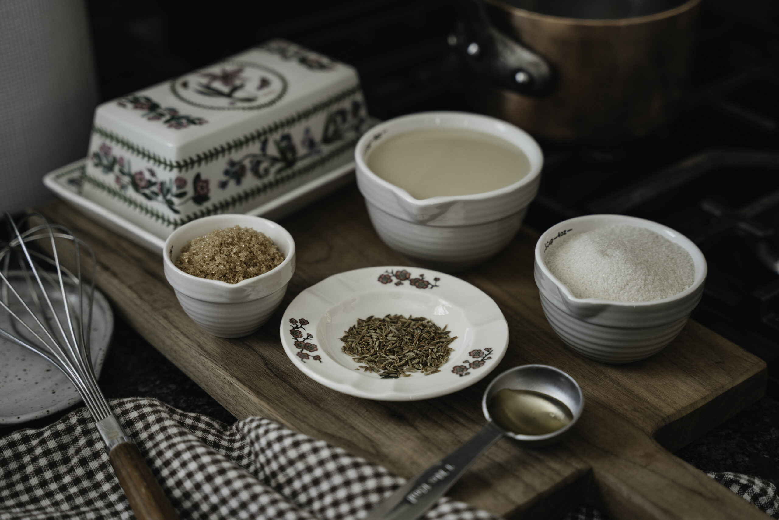 spiced caramel ingredients on a table
