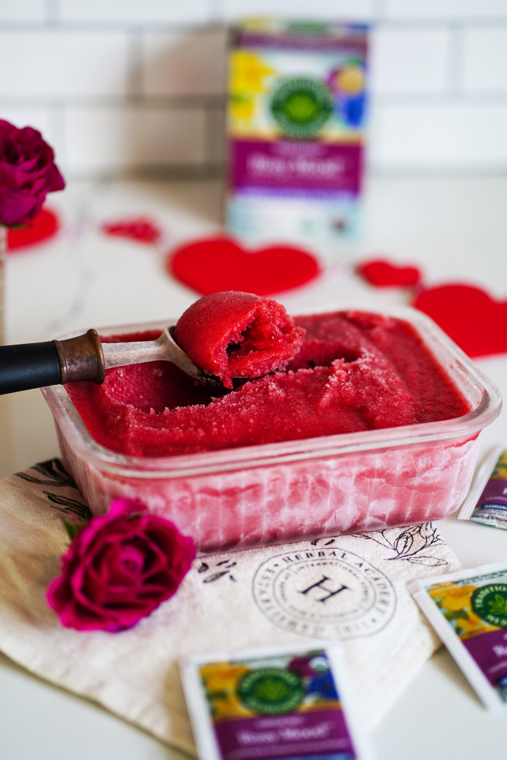 Treat Yourself With This Strawberry Rose Sorbet Float Drink Recipe by Herbal Academy