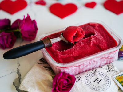 Treat Yourself With This Strawberry Rose Sorbet Float Drink Recipe by Herbal Academy