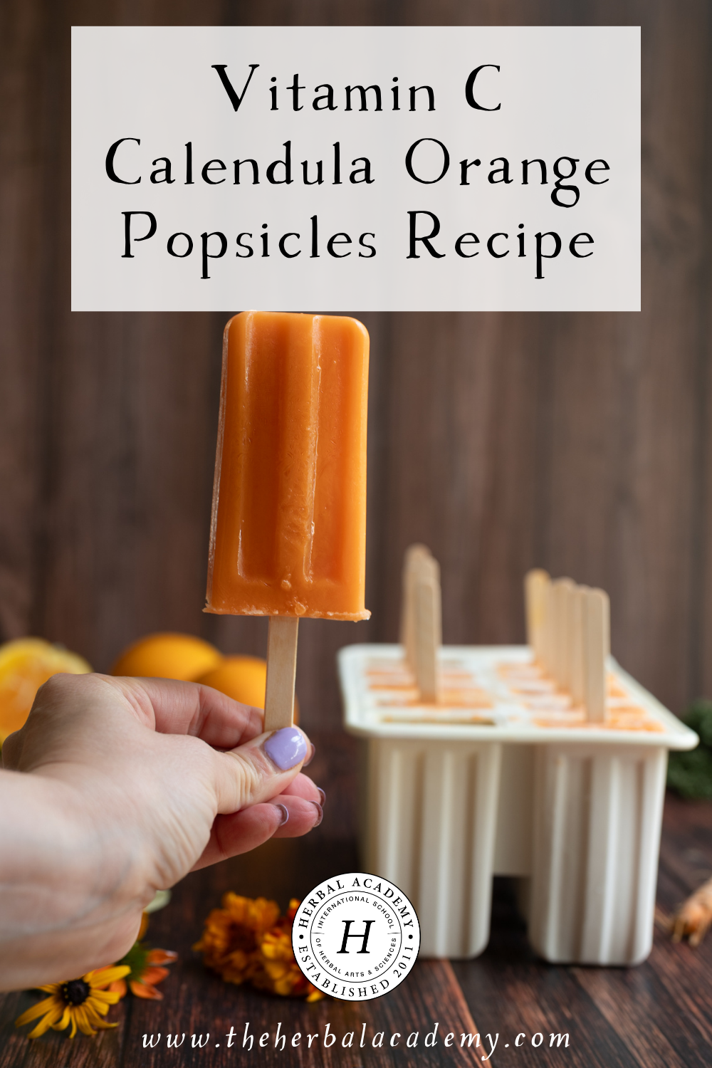 Vitamin C Carrot Calendula Orange Popsicles Recipe by Herbal Academy