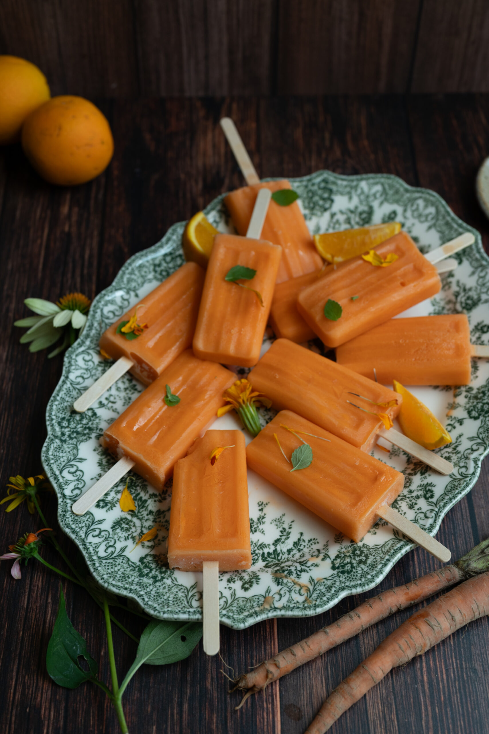 Vitamin C Carrot Calendula Orange Popsicles Recipe by Herbal Academy