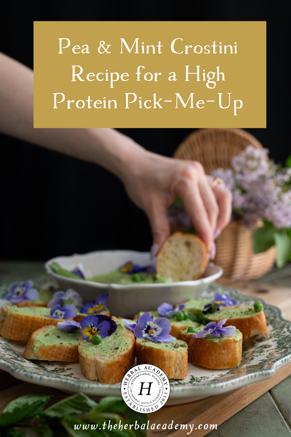 This Pea and Mint Crostini Recipe is a simple, beautiful way to add something special and healthful to your next party spread.