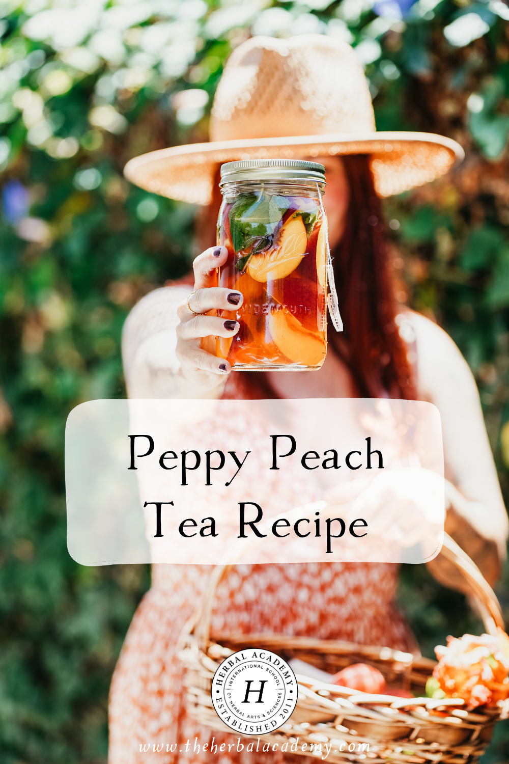 Make this Peppy Peach Tea Recipe with fresh peach, green tea, and mint for a sun tea that's perfect for hot summer days.